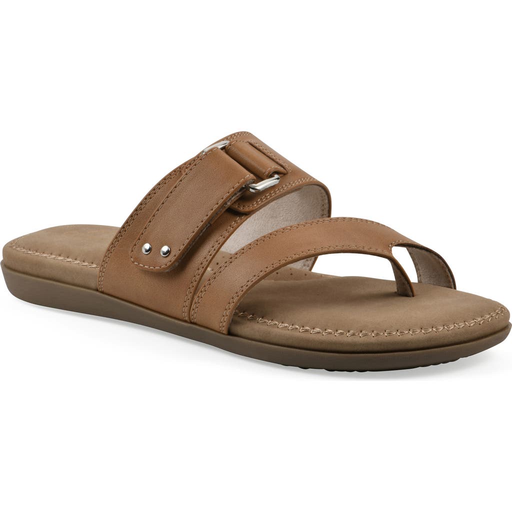 Cliffs By White Mountain Fancify Toe Loop Sandal In Natural Burnished Smooth