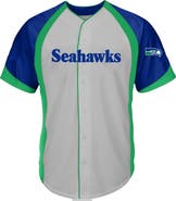 FANATICS Men's Fanatics  Gray Seattle Seahawks Big & Tall Button-Up Raglan Fashion Top