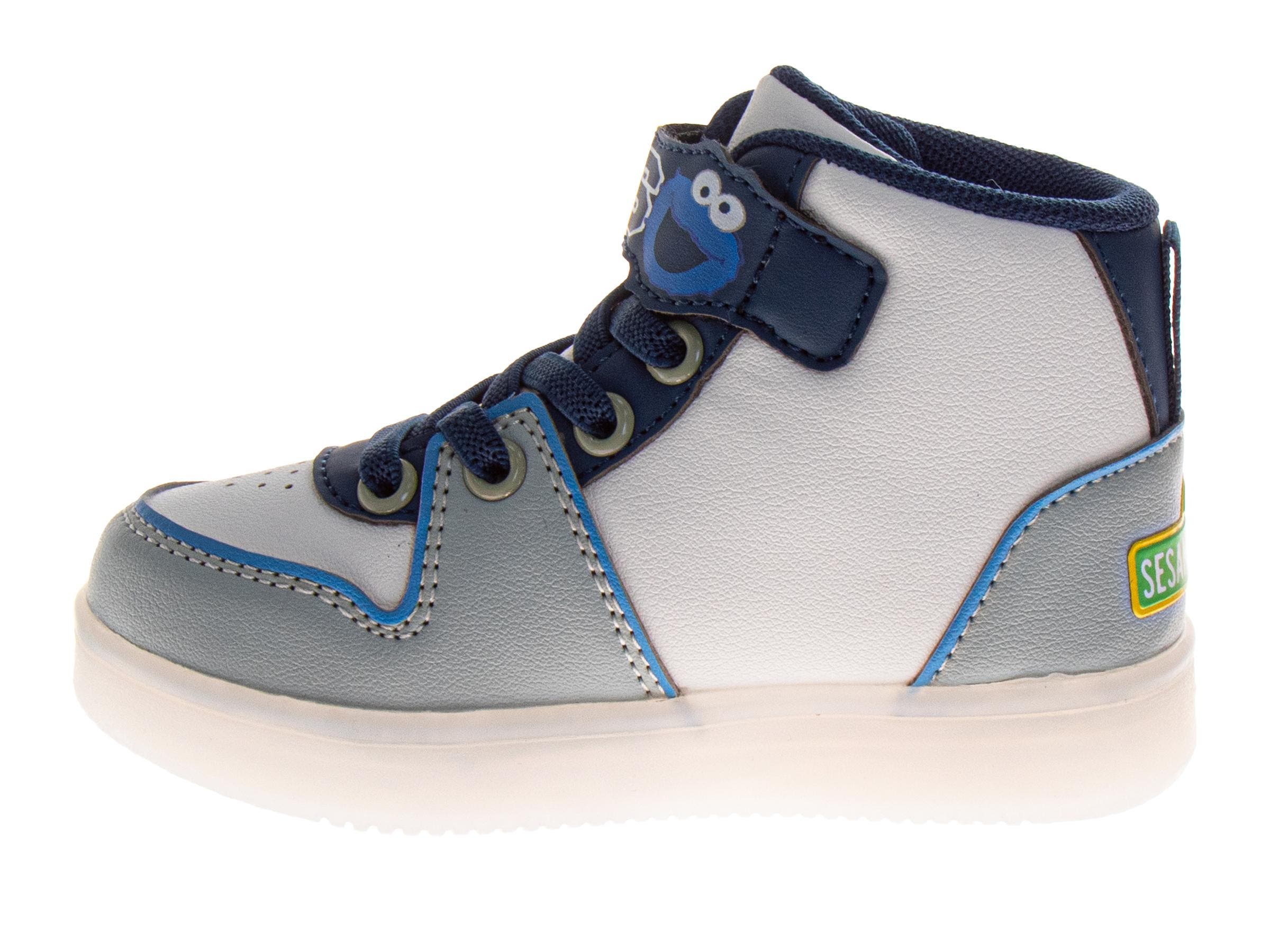 Sesame Street Elmo & Cookie Monster High Top Boys'Sneakers Light Up, Alternate, color, Blue