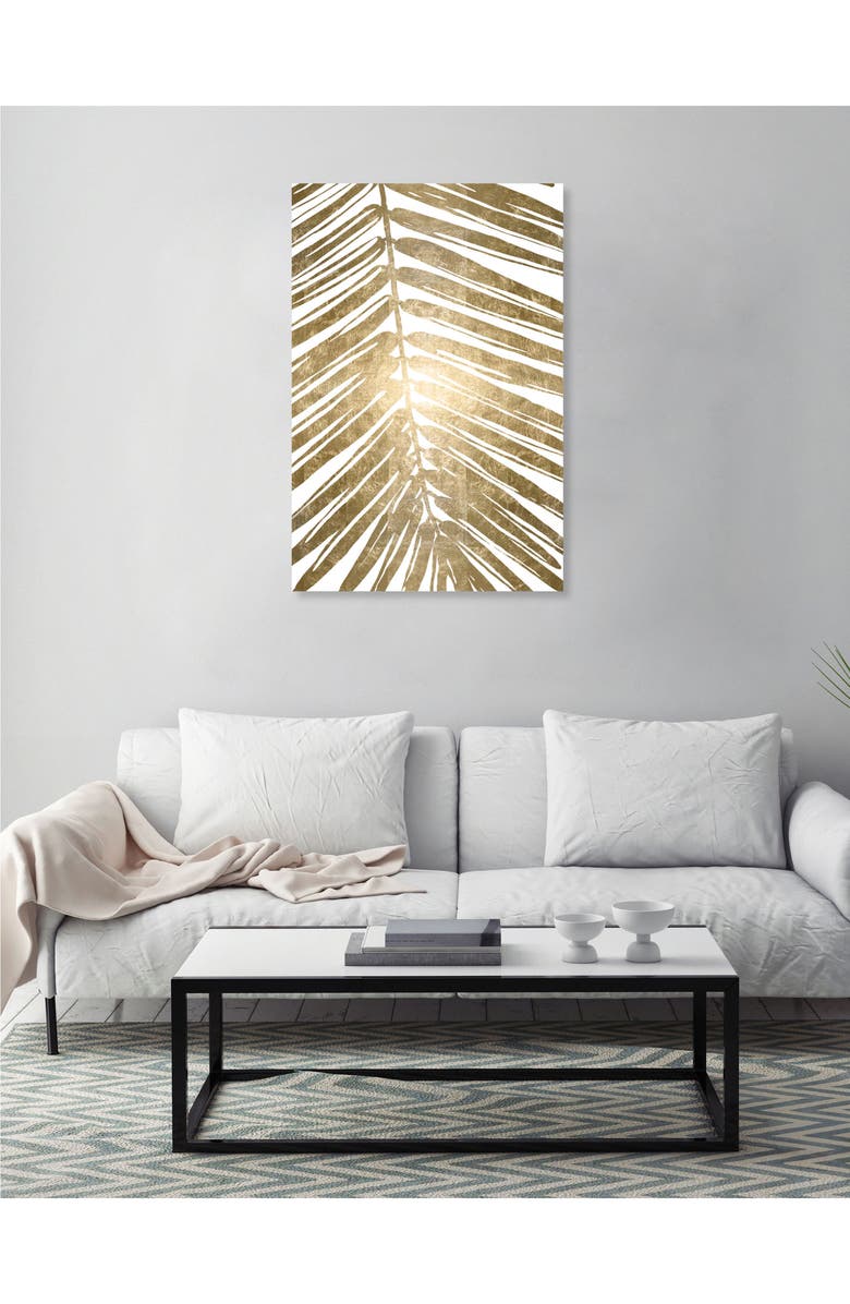 Oliver Gal Gold Tropical Leaves IV Canvas Wall Art, Alternate, color,