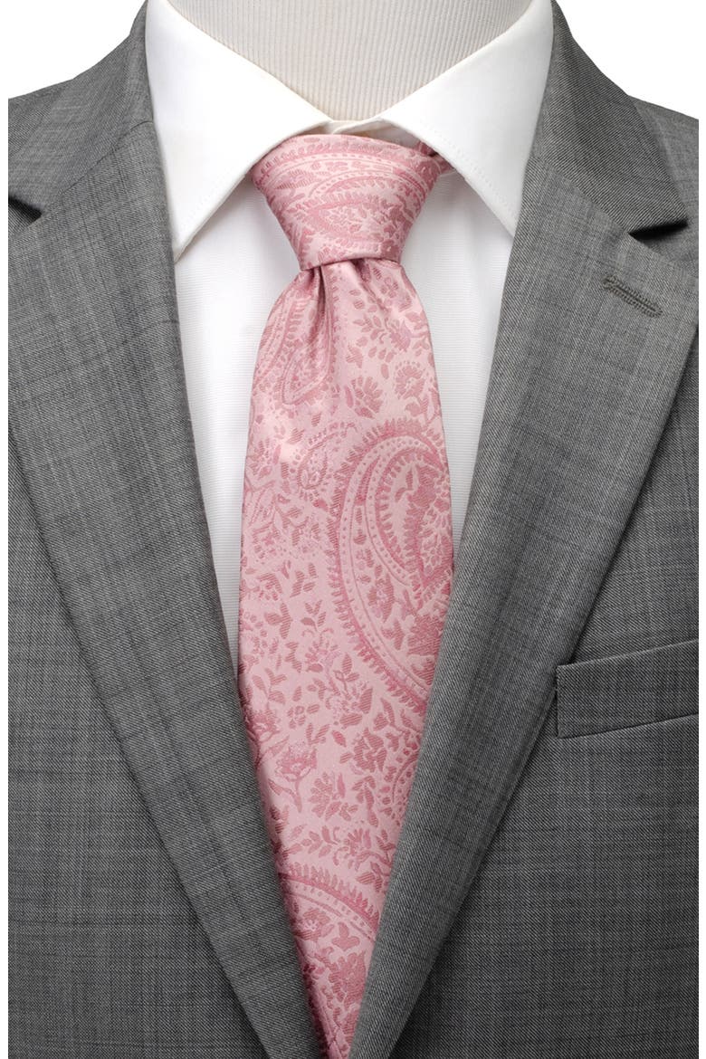 Blush Paisley Silk Tie, Alternate, color, PINK