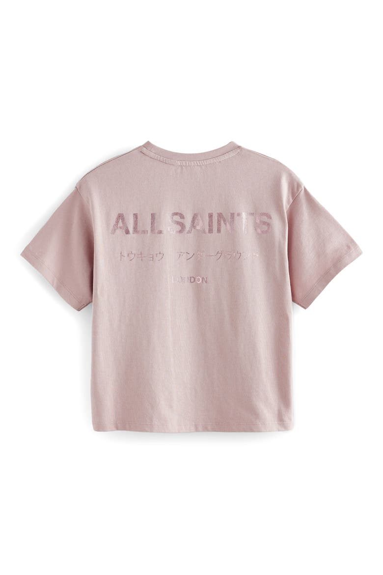 Kids' Underground Logo Metallic Cotton Graphic T-Shirt, Alternate, color, PINK