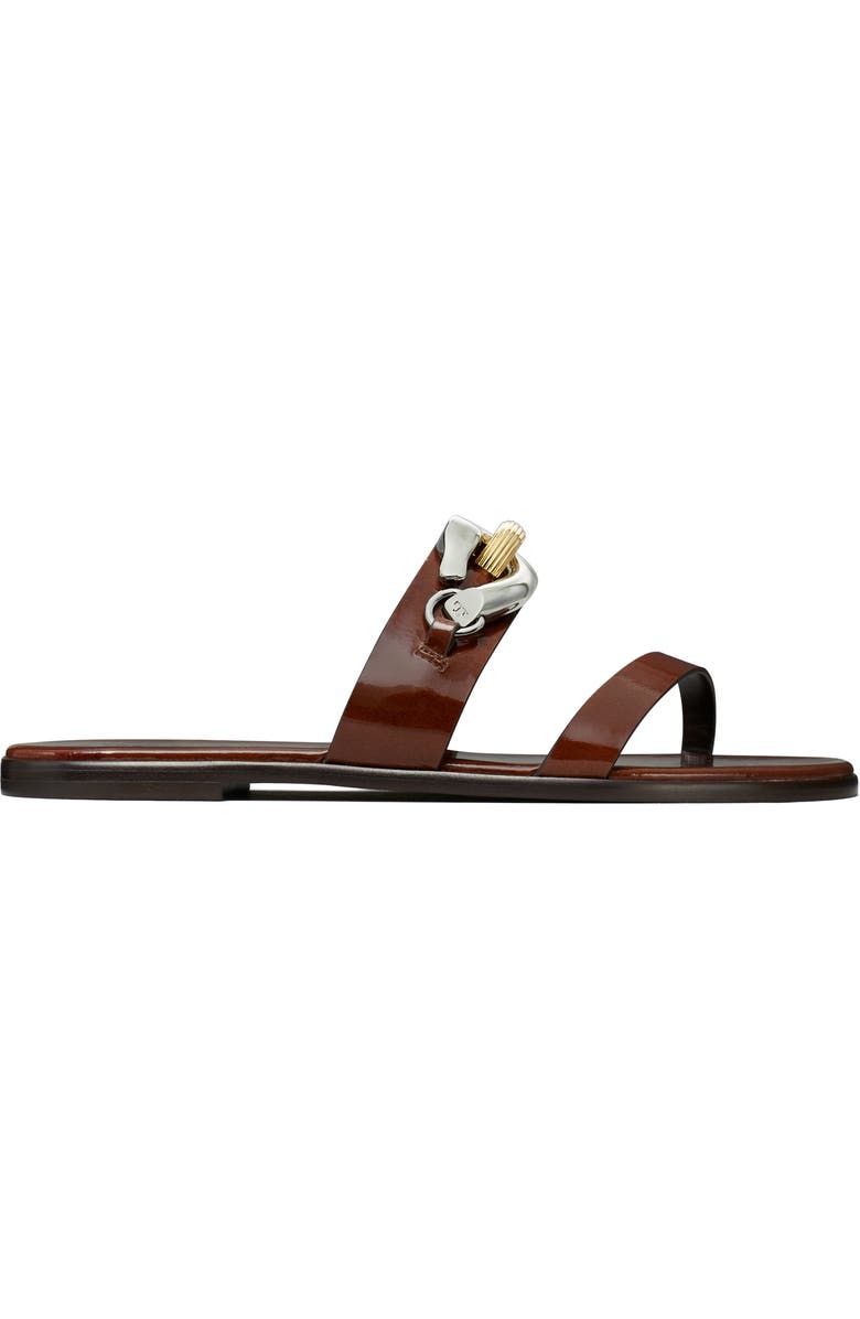 Tory Burch Jessa Two Band Slide Sandal, Alternate, color, Russet Brown