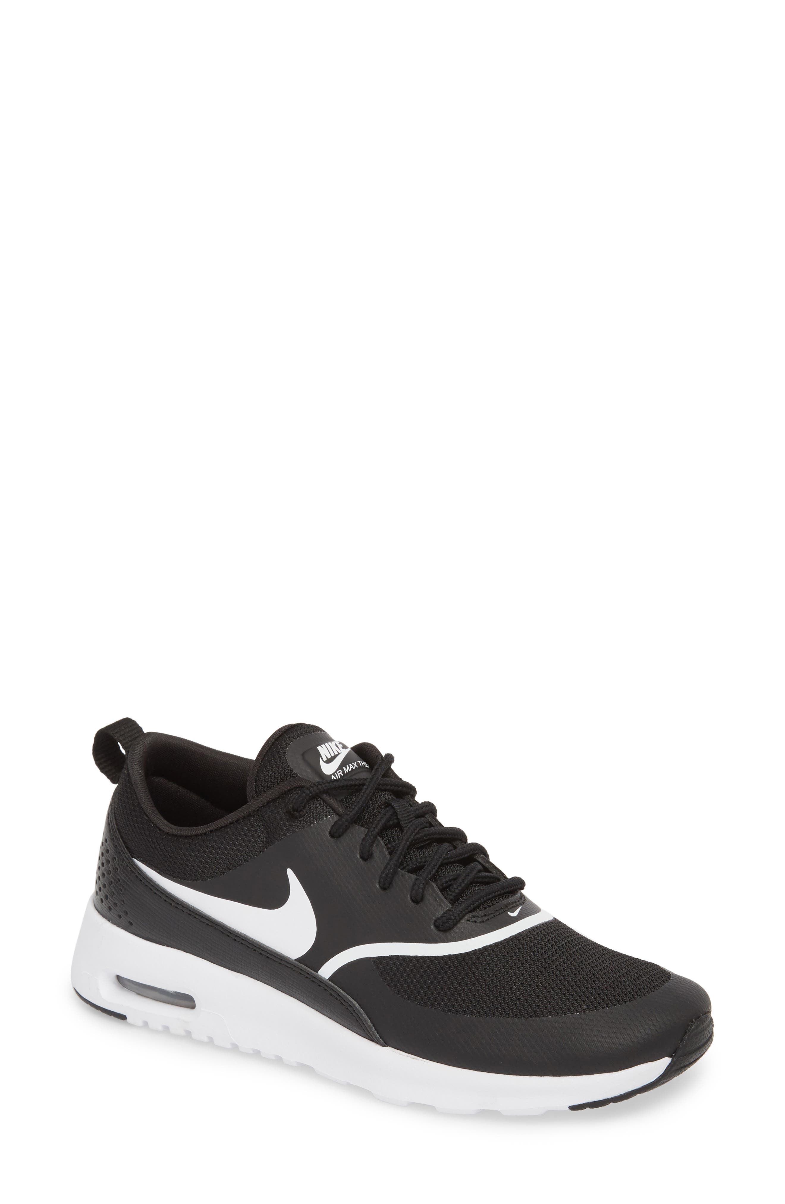 Air Max Thea Sneaker, Main, color, BLACK/ WHITE