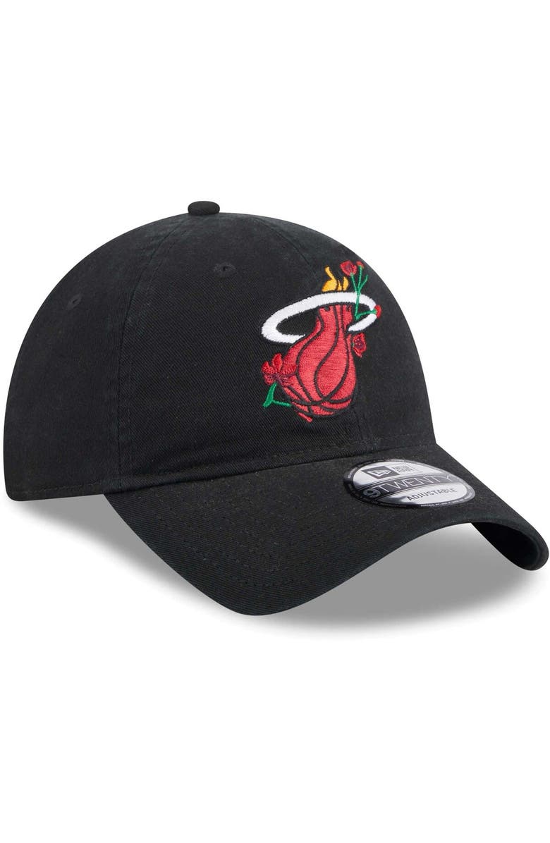 New Era Women's New Era Black Miami Heat Game Day Bloom Branch 9TWENTY Adjustable Hat, Alternate, color,