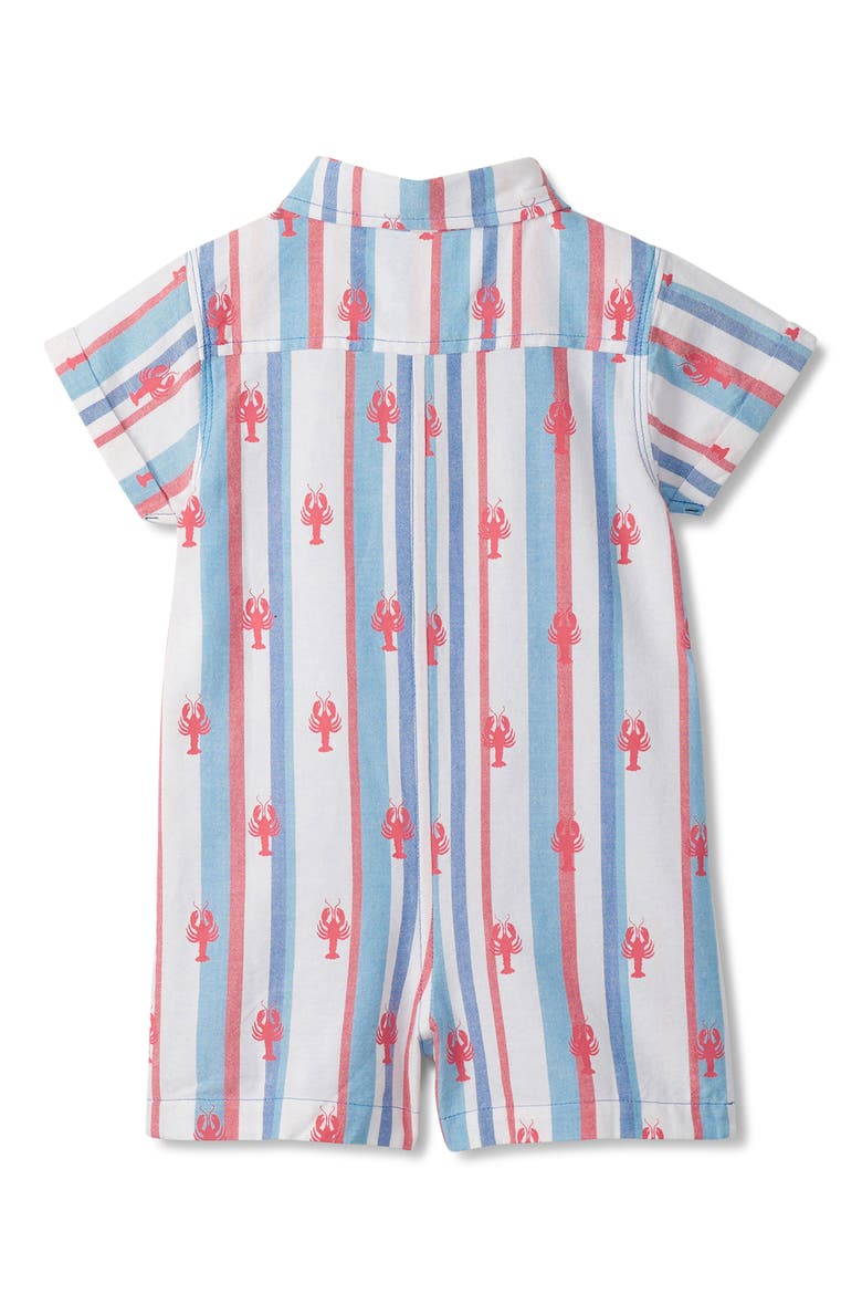 Kids' Preppy Lobster Cotton Romper, Alternate, color, WHITE
