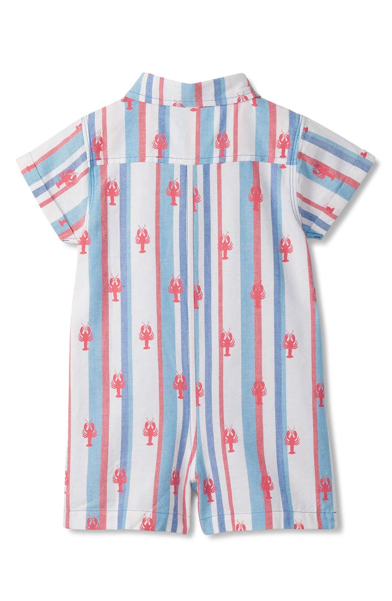 Hatley Kids' Preppy Lobster Cotton Romper, Alternate, color, White