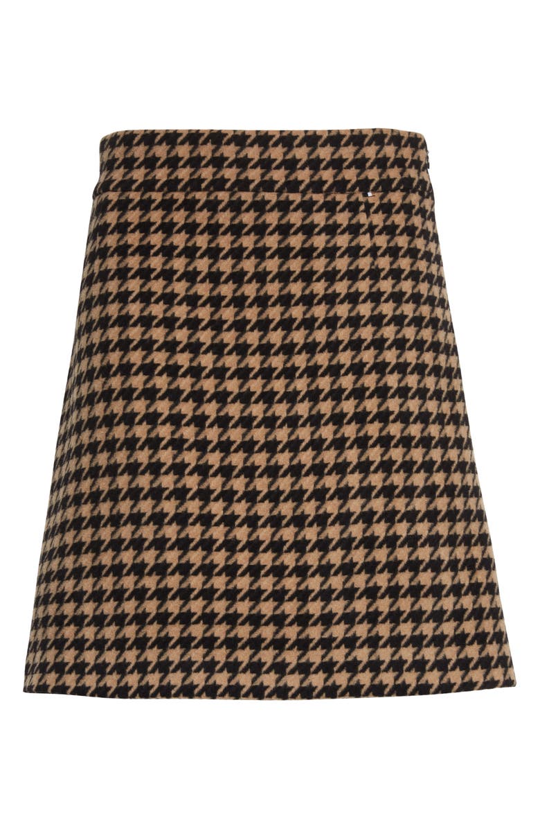 BOSS Vatwea Houndstooth Wool Blend A-Line Skirt, Alternate, color,