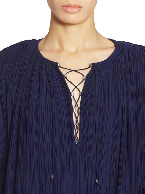 Lanvin Flared Pleated Dress In Blue