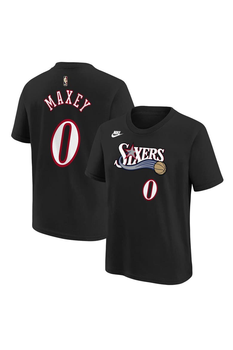 Youth Nike Tyrese Maxey Black Philadelphia 76ers Name & Number T-Shirt - Classic Edition, Main, color, Black