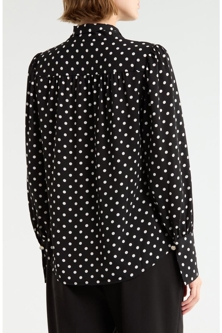 Tie Neck Top, Alternate, color, BLACK