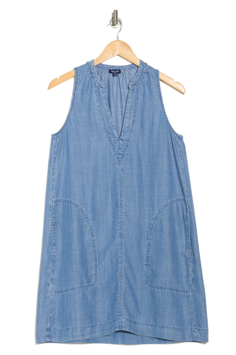 Geneva Chambray Shift Minidress, Alternate, color, INDIGO