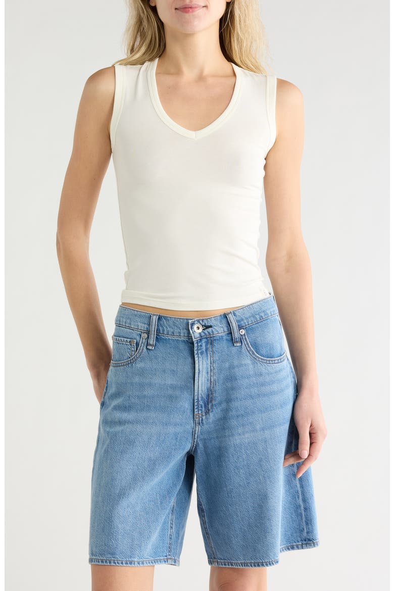 Lucy V-Neck Sleeveless Top, Main, color, CHALK