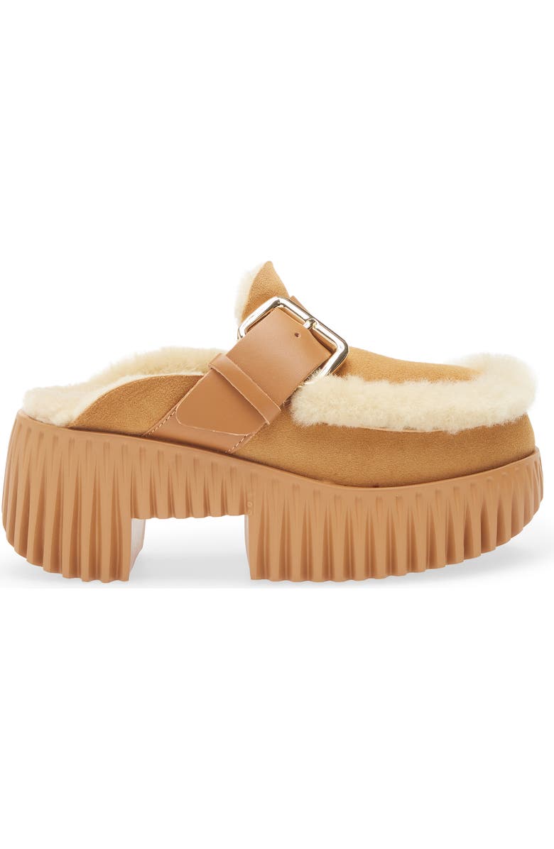 4CCCCEES Plia Amber Genuine Shearling Platform Clog, Alternate, color, Camel