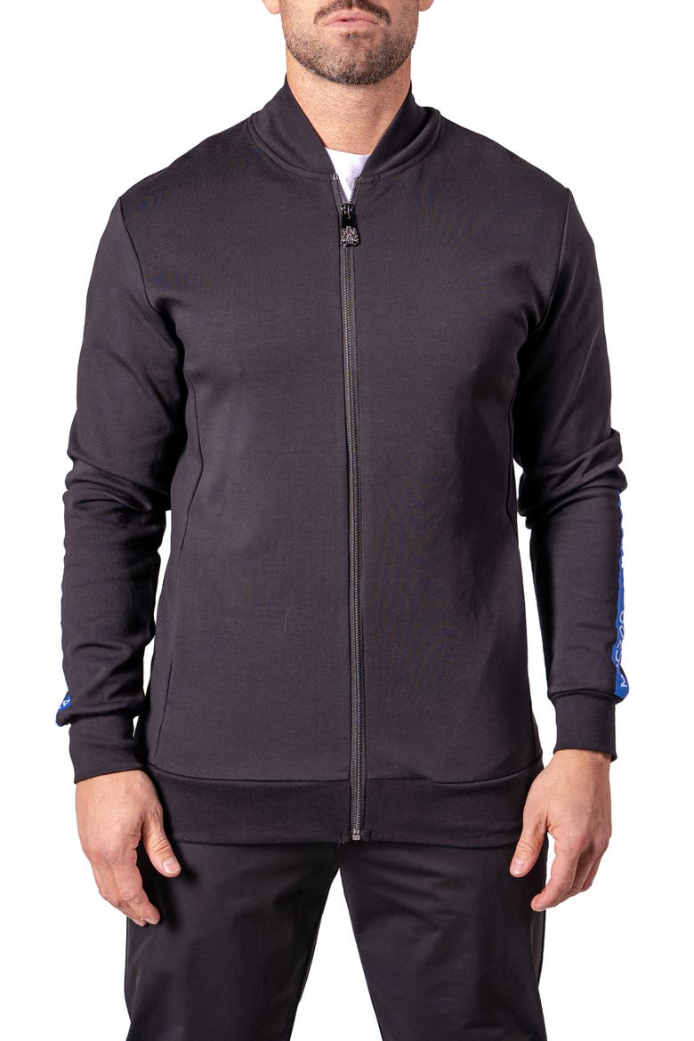 I Am King Graphic Zip Jacket, Main, color, BLACK