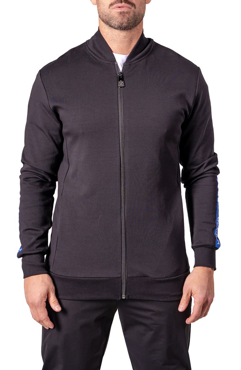 Maceoo I Am King Graphic Zip Jacket, Main, color, Black