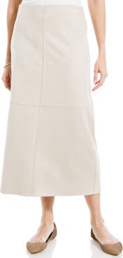 MAX STUDIO Faux Suede A-Line Midi Skirt
