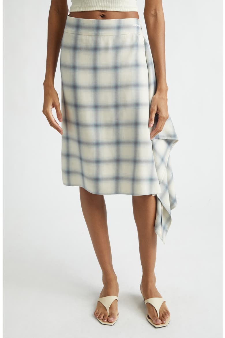 Check Zero Waste Asymmetric Skirt, Main, color, BLUE CHECK BLU