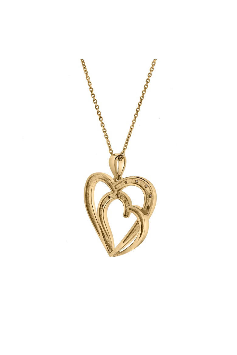 Marielle Sterling Silver 0.05 Ct Diamond Heart Pendant, Alternate, color, Yellow Rhodium Sterling Silver