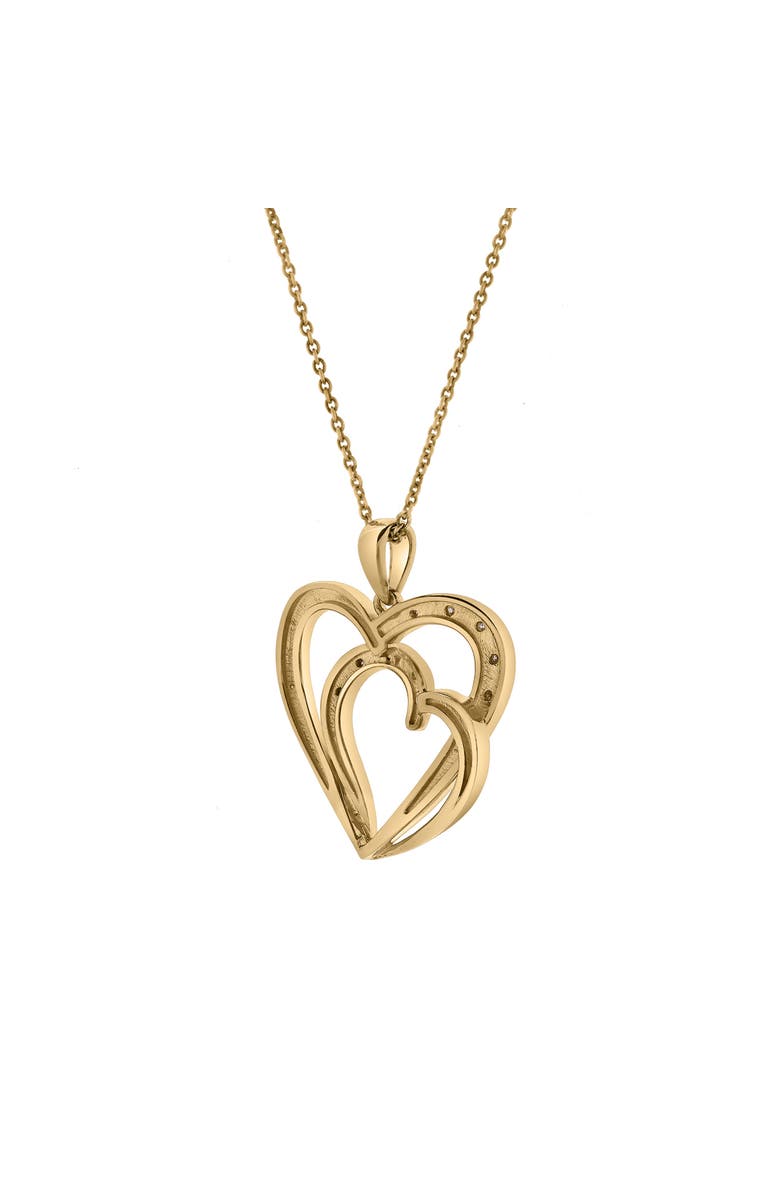 LuvMyJewelry Marielle Sterling Silver 0.05 Ct Diamond Heart Pendant, Alternate, color, Yellow Rhodium Sterling Silver