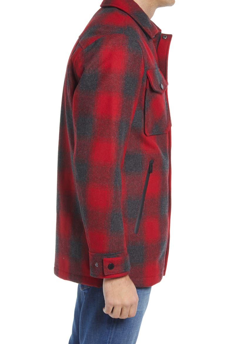 Longmont Wool Blend Shirt Jacket, Alternate, color, RED OMBRE