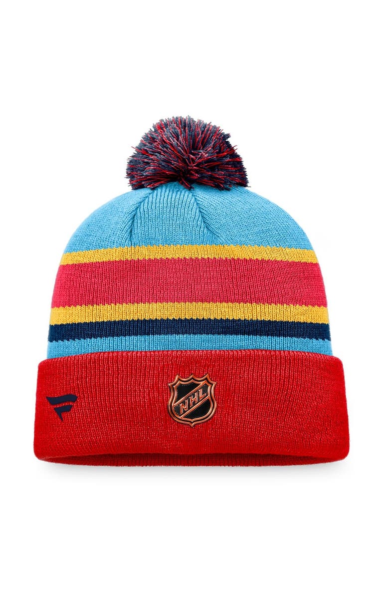 FANATICS Men's Fanatics Branded  Red Florida Panthers Special Edition 2.0 Cuffed Knit Hat with Pom, Alternate, color, 