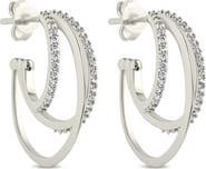 Sterling Forever Adriana Cubic Zirconia Triple Layer Hoop Earrings