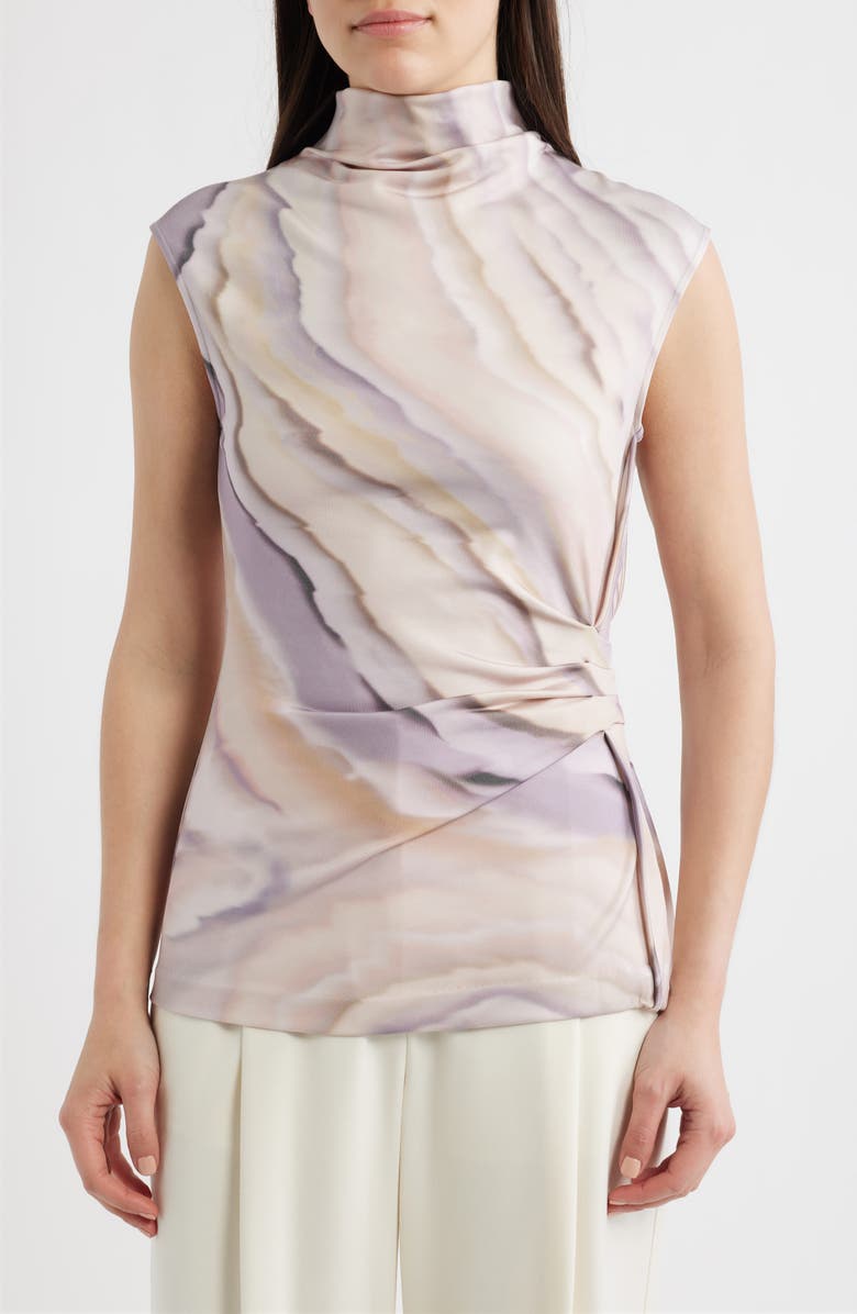 BOSS Erocis Print Sleeveless Top, Main, color, Lavender Tide Print