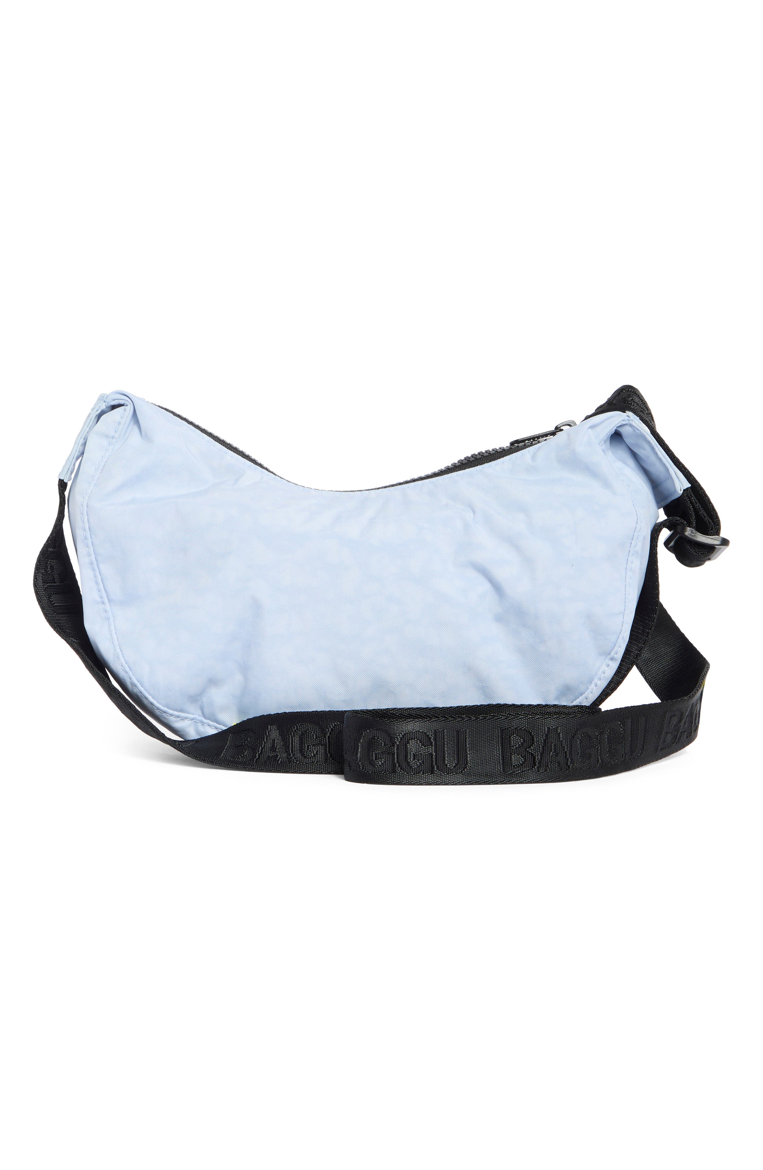 Small Crescent Nylon Bag, Alternate, color, EMBROIDERED BALLET ICONS