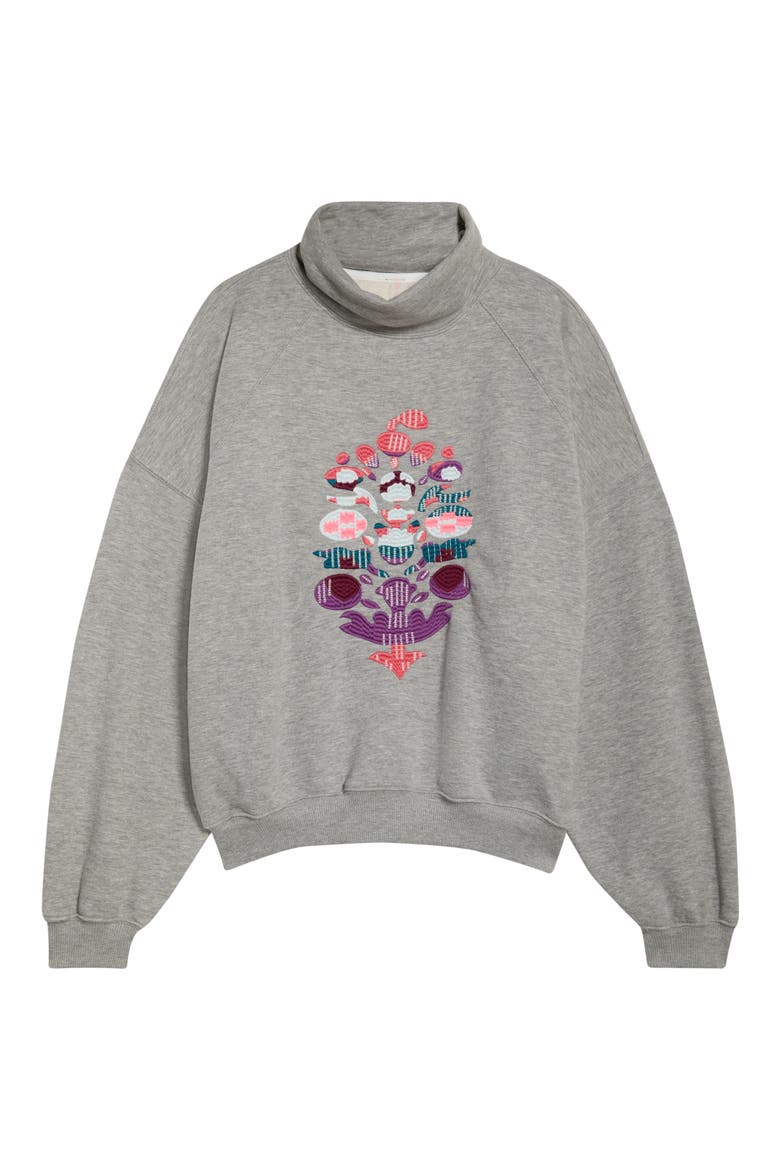 FP Movement On Your Mark Logo Embroidered French Terry Sweatshirt, Main, color, WHITE HEATHER GREY C