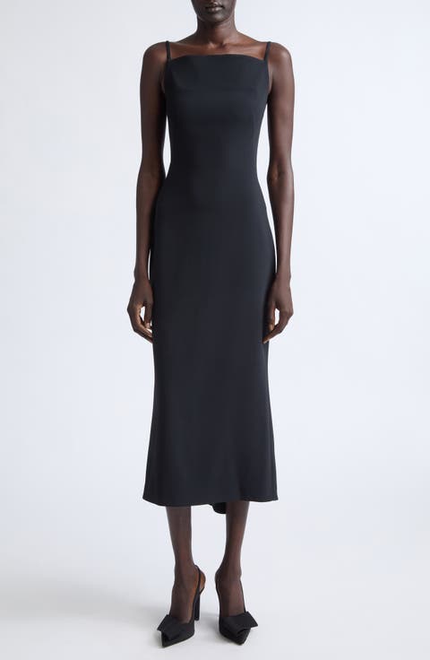 Sliced Crepe Cady Minidress