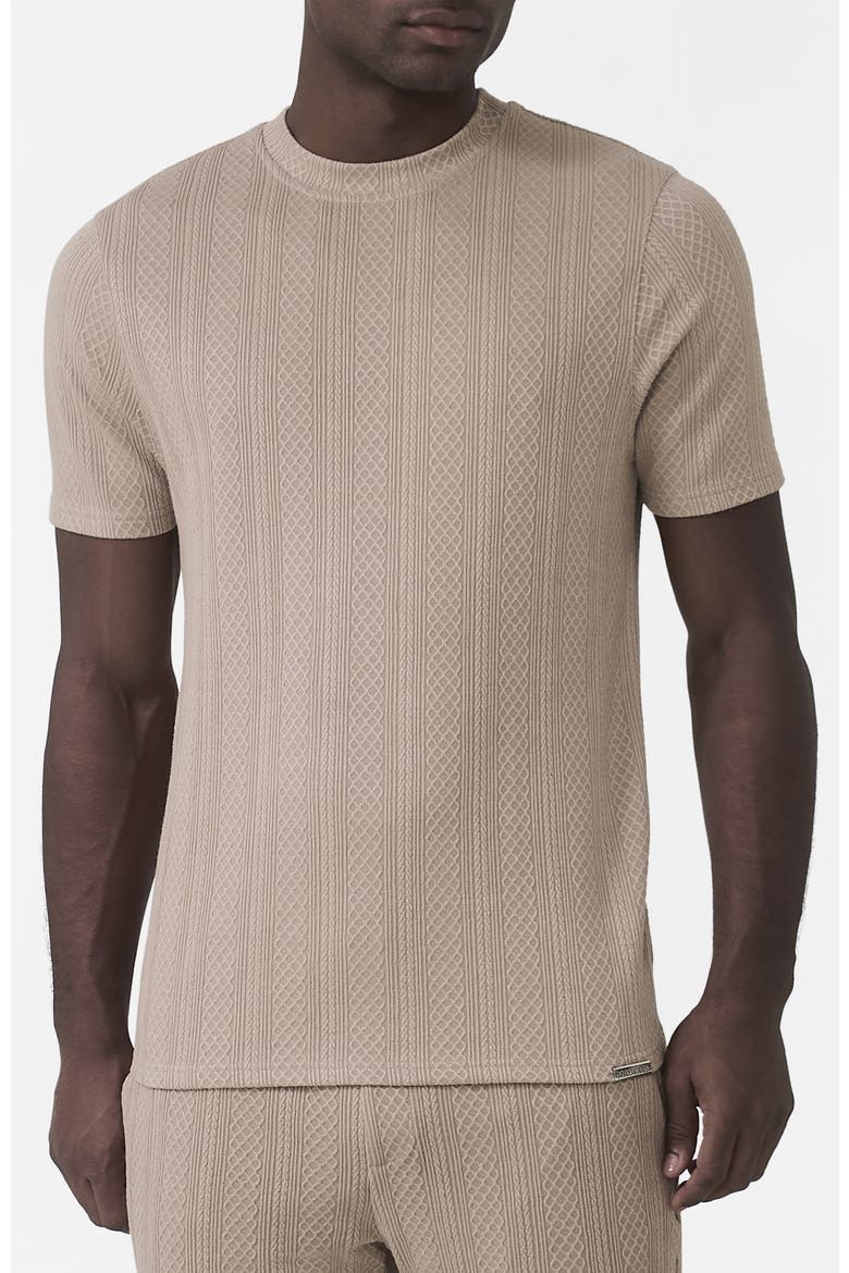 Tanami Textured Stretch Slim Tee, Main, color, Light Beige
