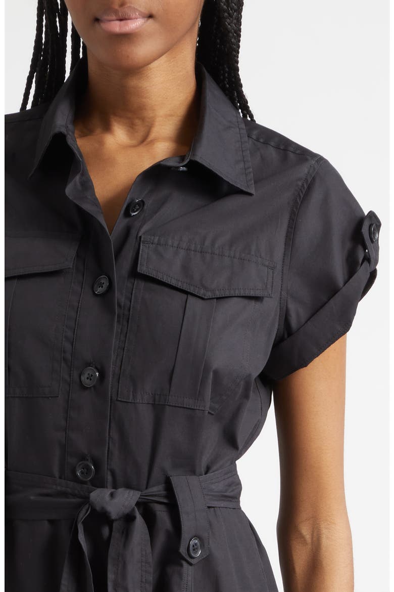 Azora Poplin Shirtdress, Alternate, color, BLACK
