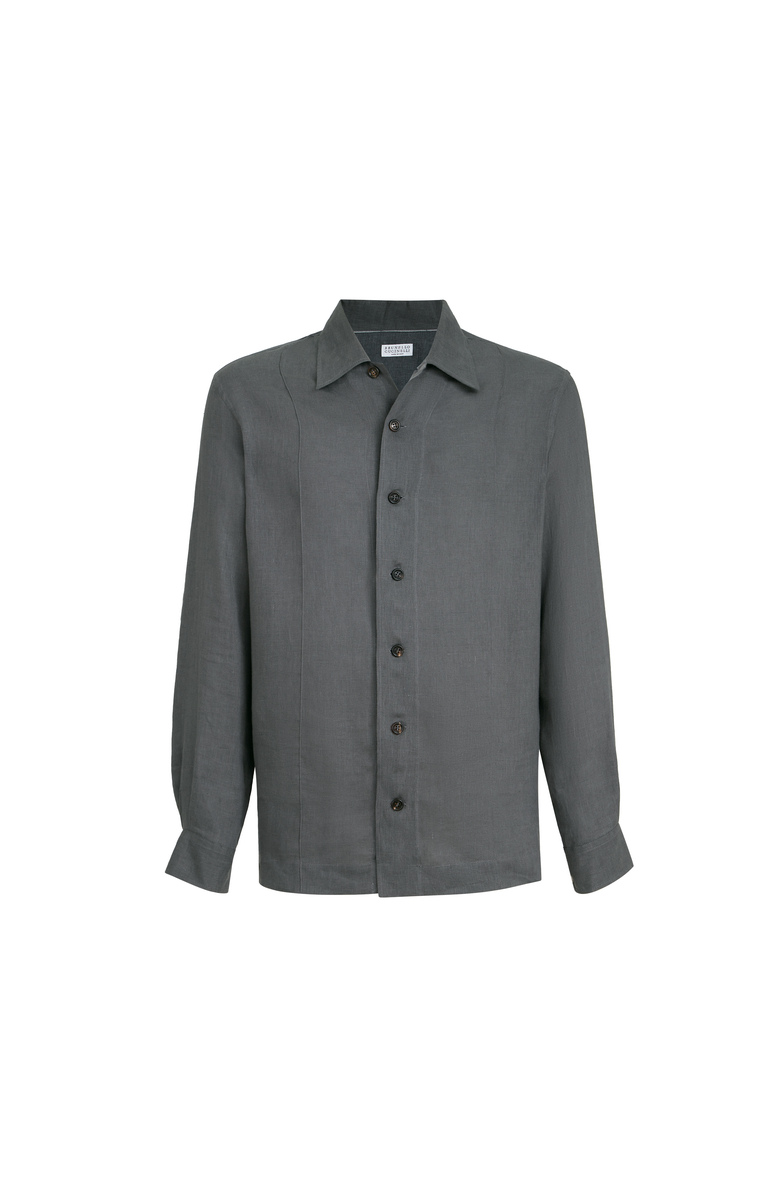 Brunello Cucinelli Linen shirt, Alternate, color, Anthracite