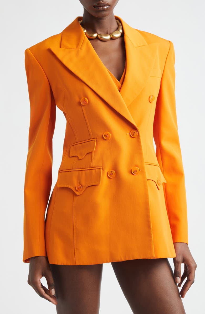 Zimmermann Alchemy Double Breasted Blazer, Alternate, color, Sunset Orange