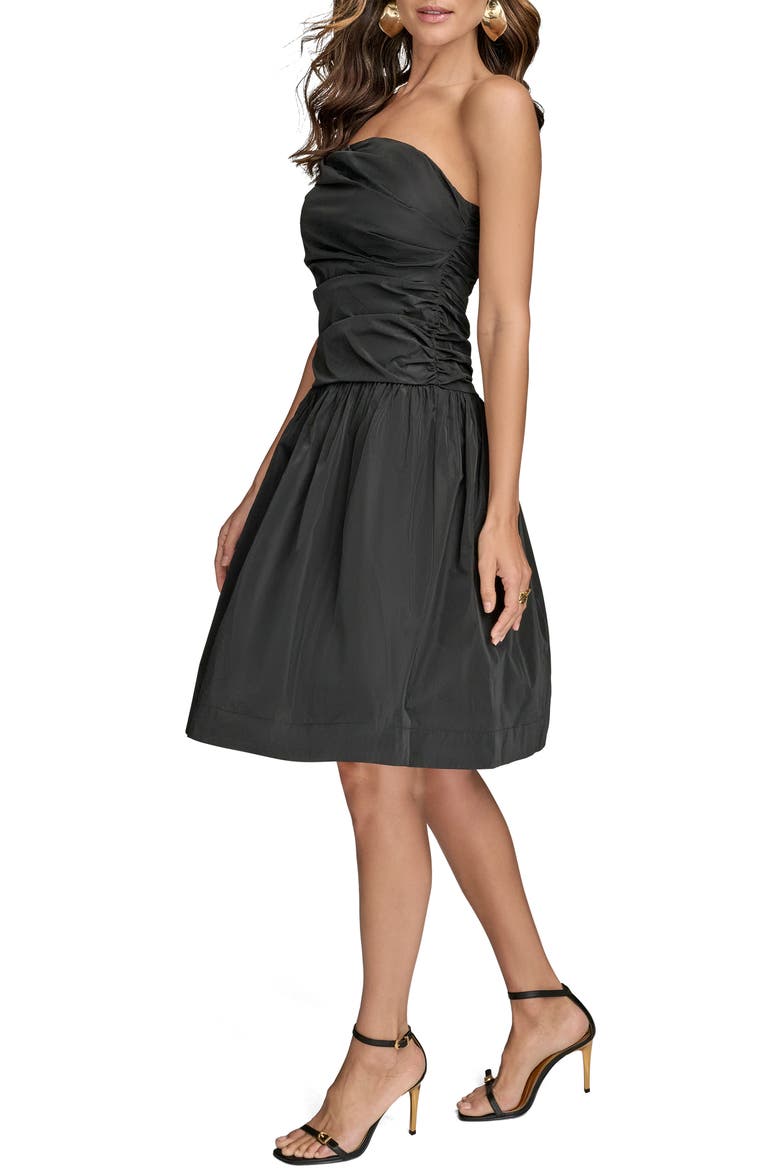 Strapless Minidress, Alternate, color, BLACK