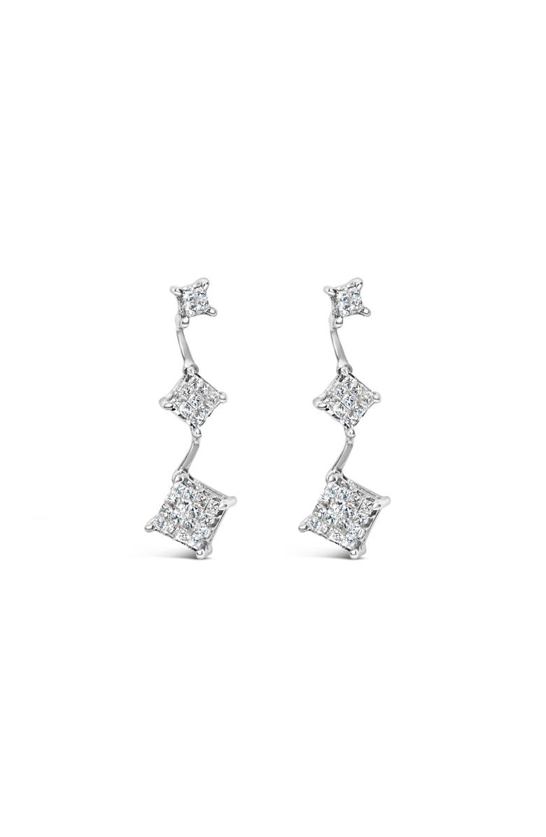 Haus of Brilliance 14K White Gold 1 cttw Princess Cut Diamond Earrings, Main, color, White