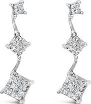 Haus of Brilliance 14K White Gold 1 cttw Princess Cut Diamond Earrings