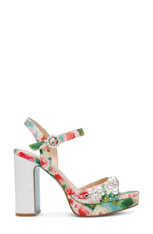 Betsey Johnson Avian Platform Sandal In Rose Multi