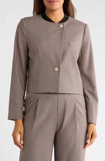 Houndstooth Cropped Jacket