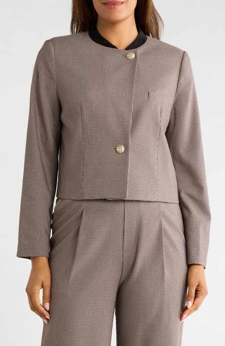 Houndstooth Cropped Jacket