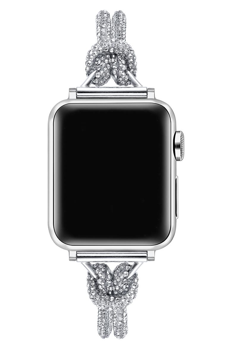 Serena Pavé Crystal Apple Watch® Watchband, Main, color, SILVER