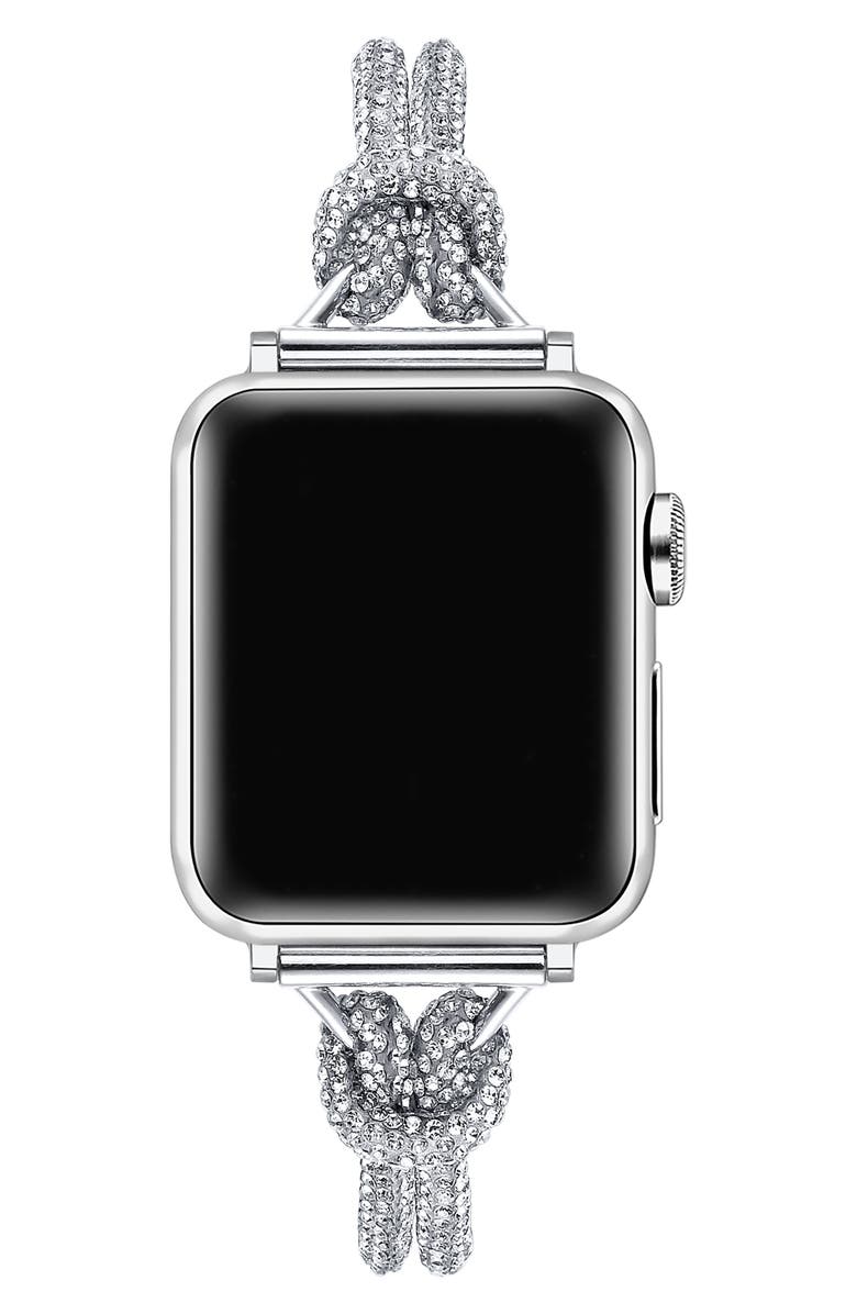 Posh Tech Serena Pavé Crystal Apple Watch<sup>®</sup> Watchband, Main, color, Silver