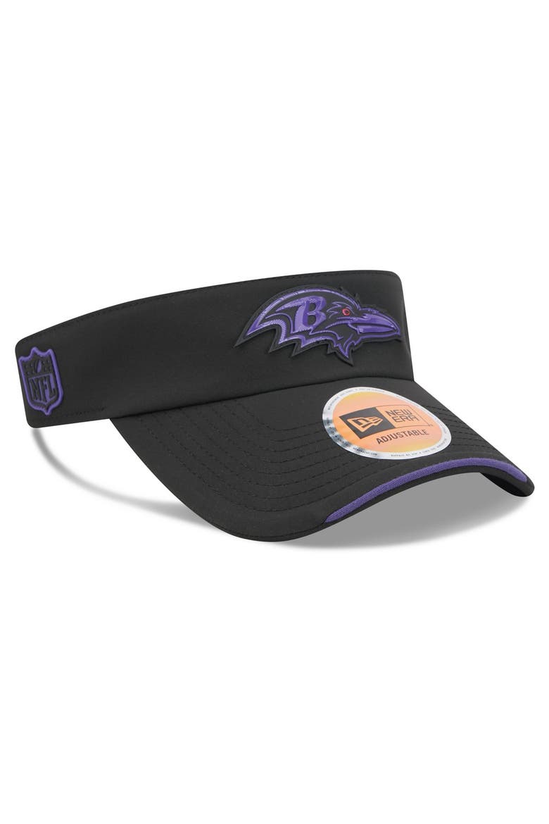 Men's New Era Black Baltimore Ravens 2026 Sideline Adjustable Visor, Main, color, Black