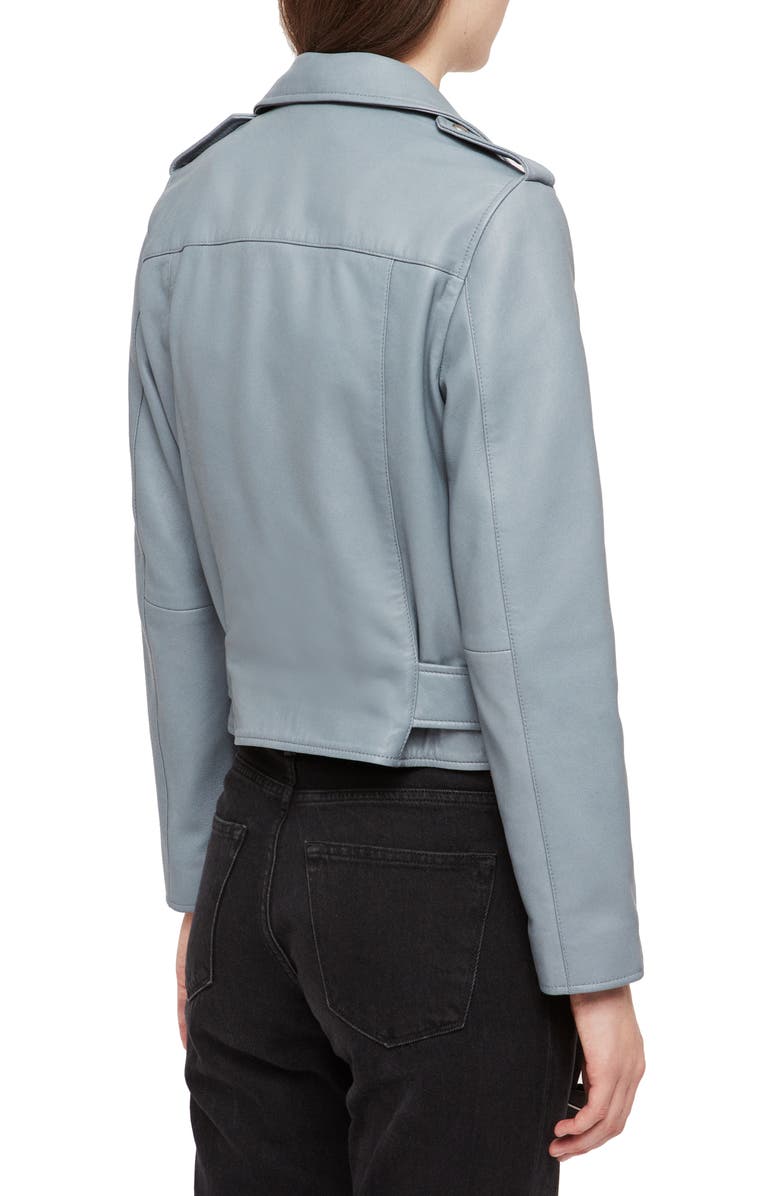 AllSaints Balfern Lambskin Leather Biker Jacket, Alternate, color,