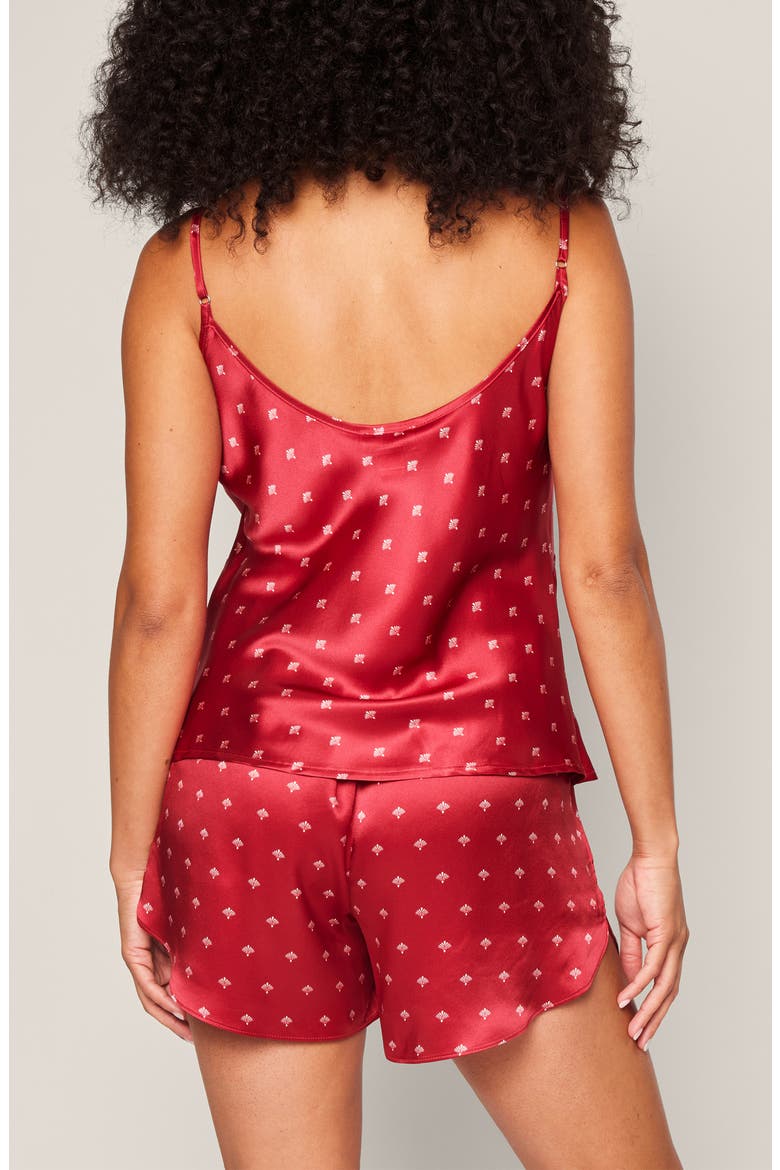 Mulberry Silk Short Pajamas, Alternate, color, RED