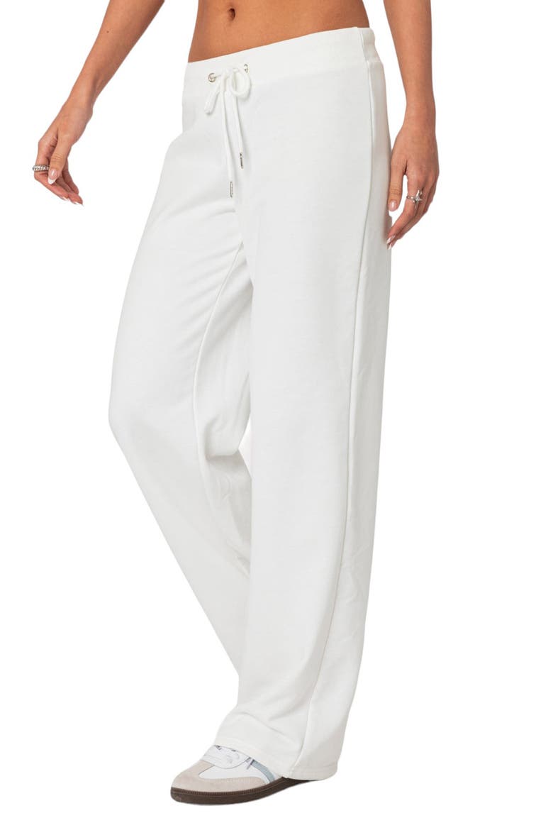 Quinn Cotton Blend Straight Leg Sweatpants, Alternate, color, WHITE