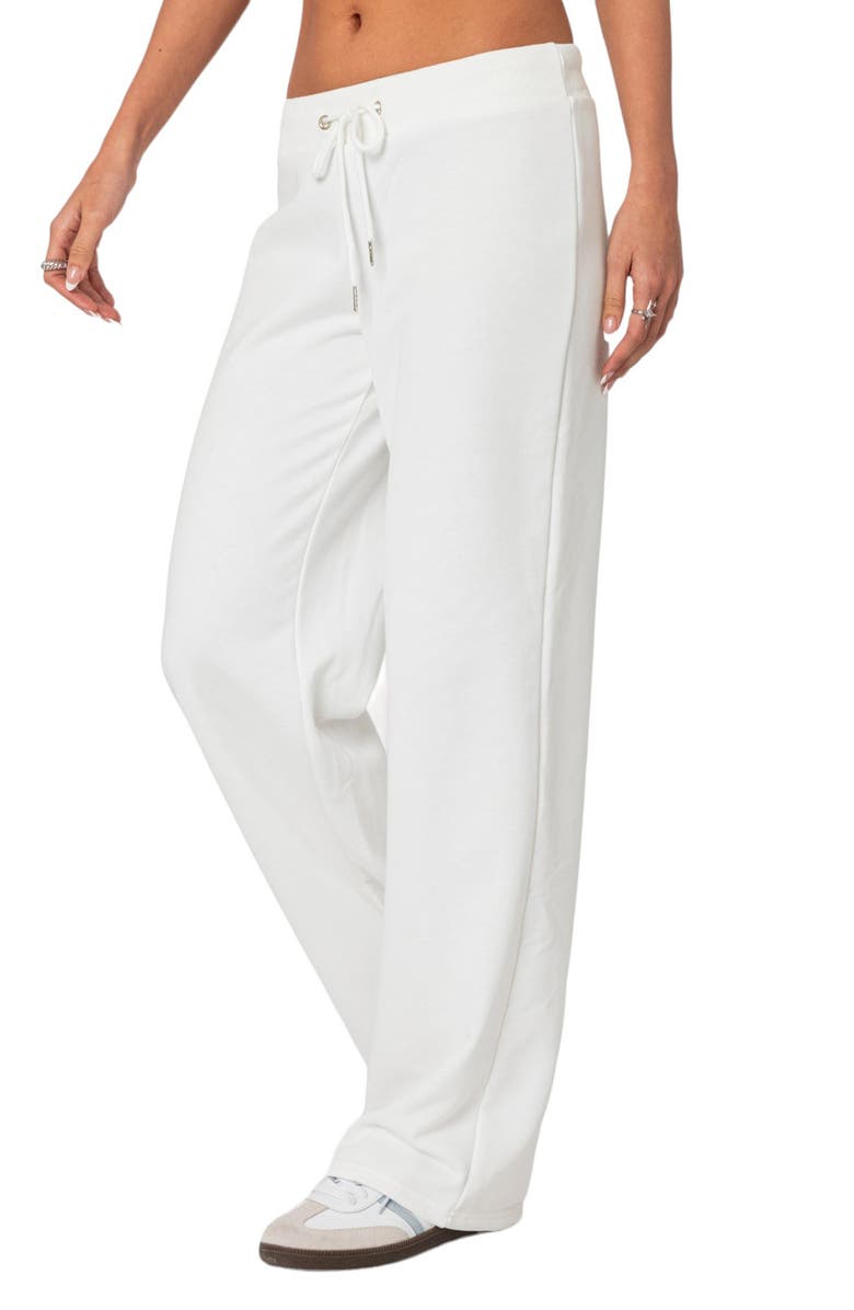 EDIKTED Quinn Cotton Blend Straight Leg Sweatpants, Alternate, color, White