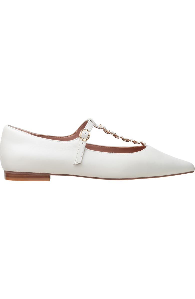 Linea Paolo Corinne Pointed Toe T-Strap Flat, Alternate, color, Ivory