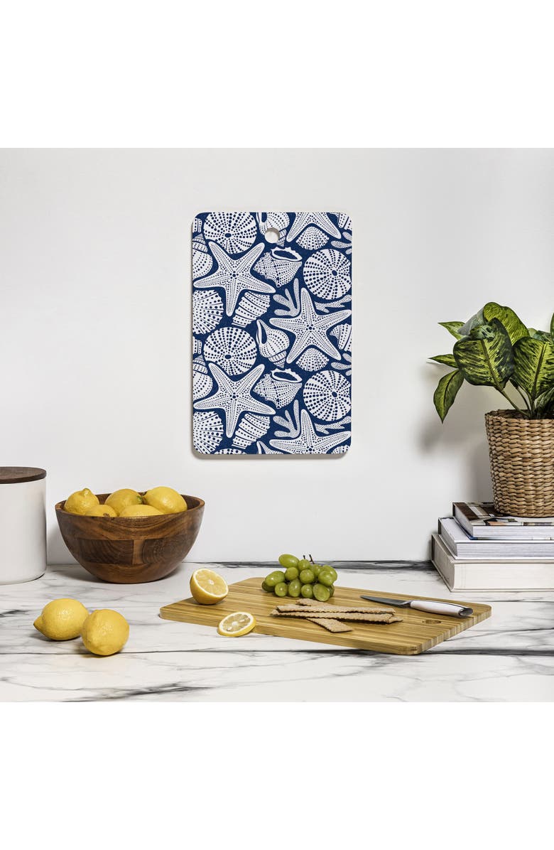 Deny Designs Ocean Floor Shell Print Cutting Board, Alternate, color, Navy